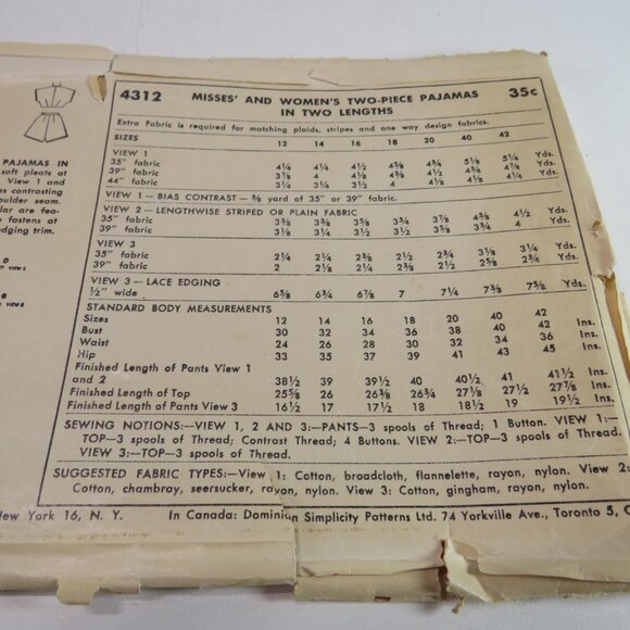 simplicity 4312 sewing pattern pajamas or Loose fit clothes(pants, shorts, top) - Picture 6 of 9